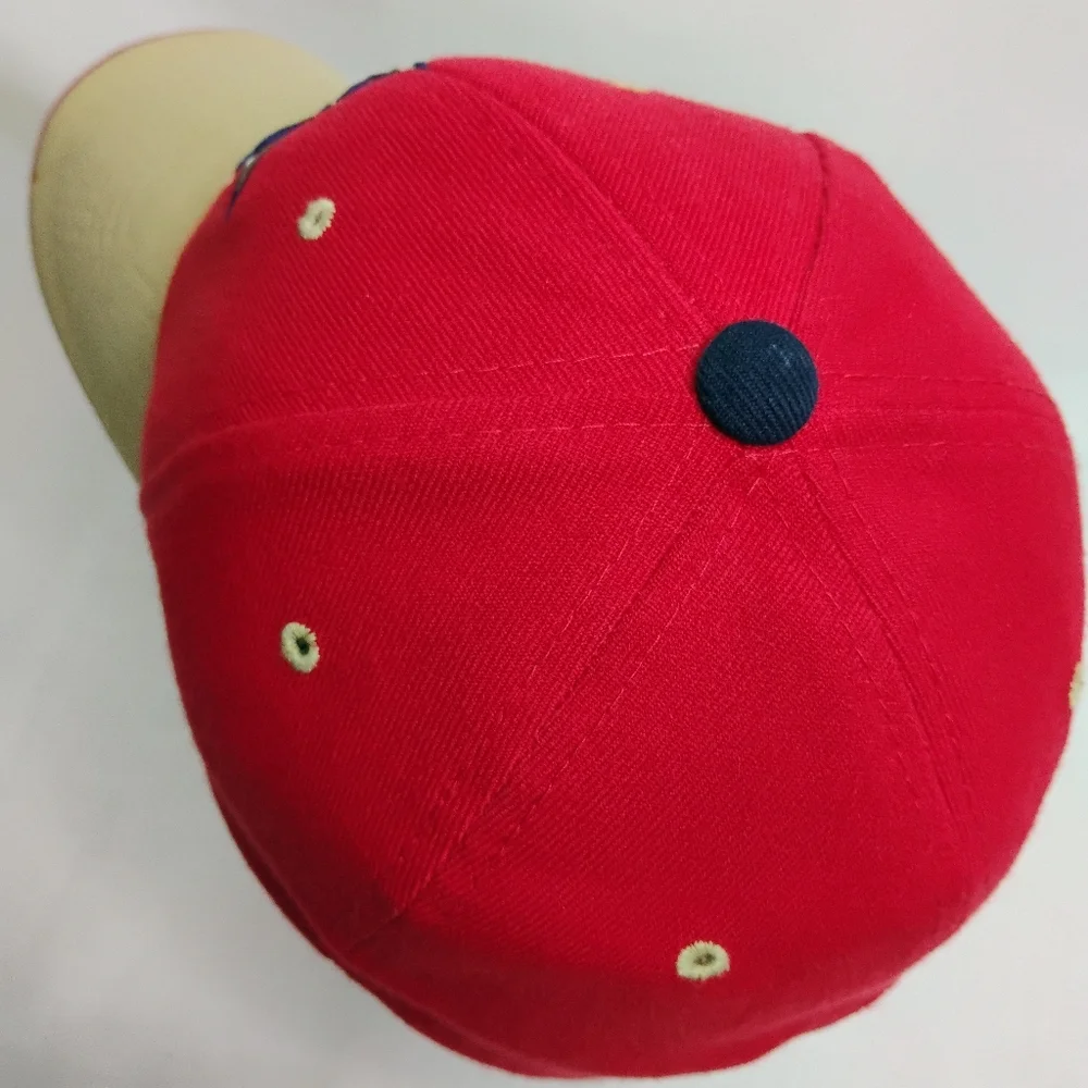 Vintage Zephyr PB PlayBall USA Red Tan Baseball Sports Cap Fitted Stretchfit